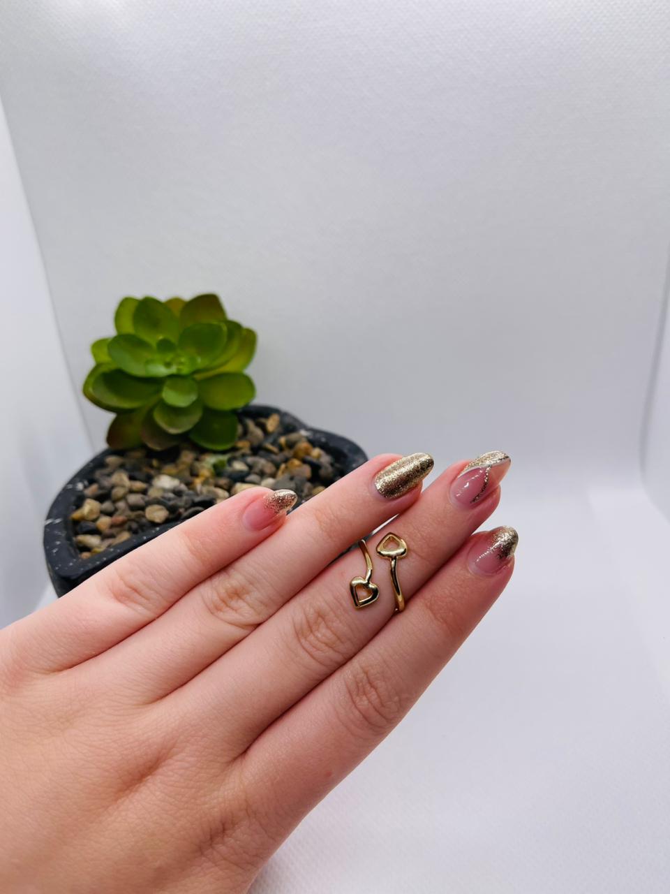 Anel de Falanges Coração Vazado